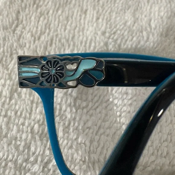 Karen Kane Thornmint Eyeglasses Frames Navy Teal Two-Tone - Picture 11 of 13